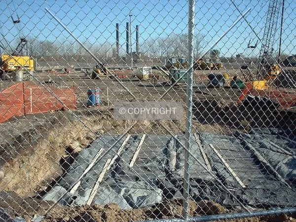 View to the northeast into the excavation pit, from Chicago Plaza