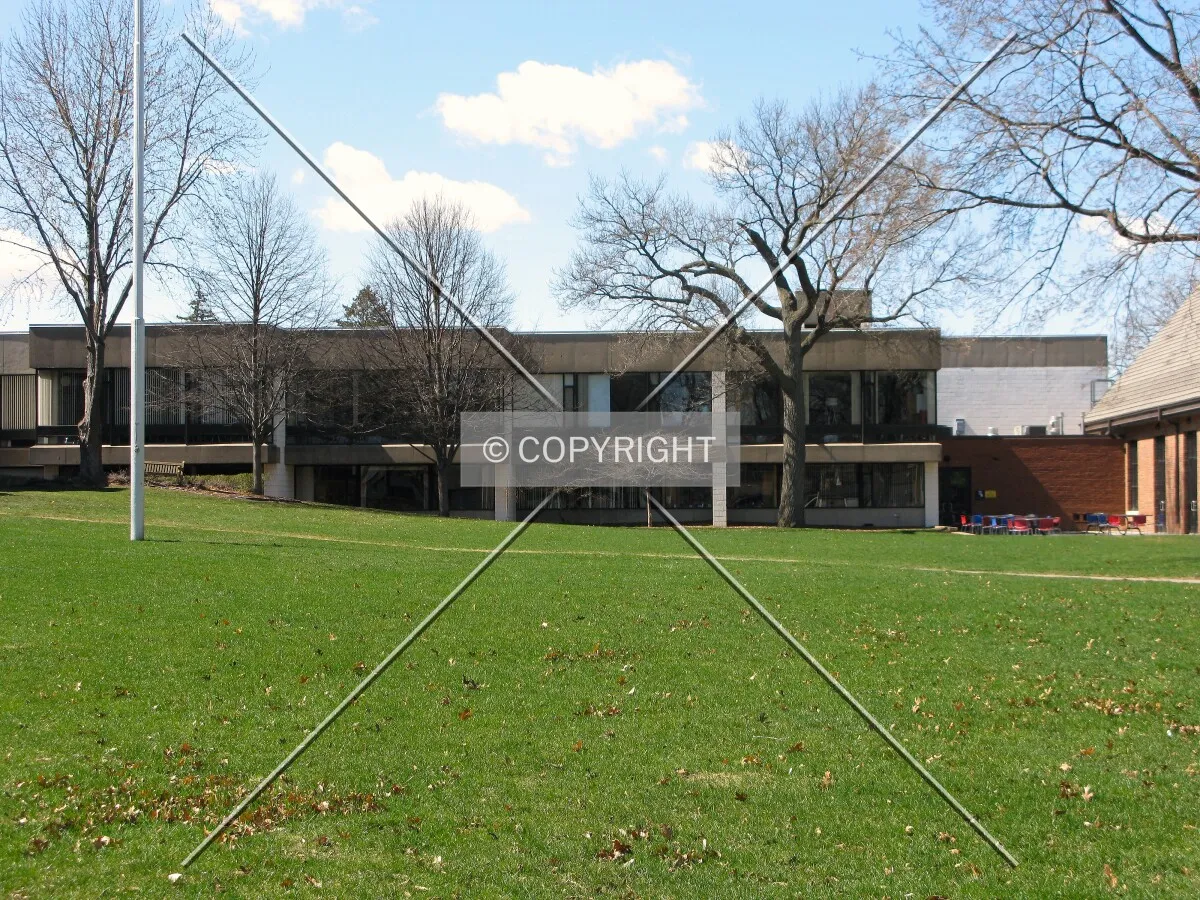 View to the west across the front lawn
