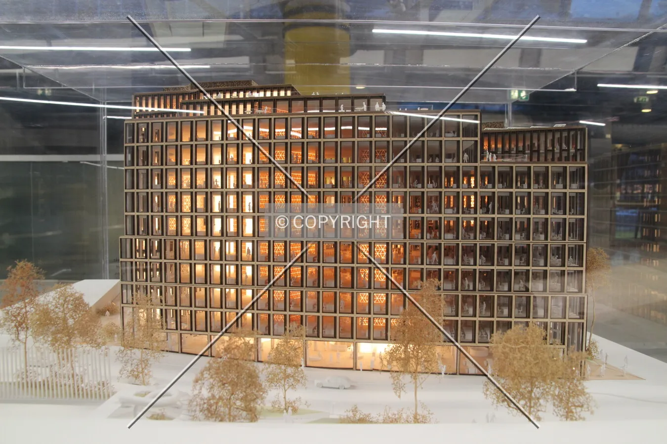 North facade as seen on model on display at Nathionalteatret railway station
