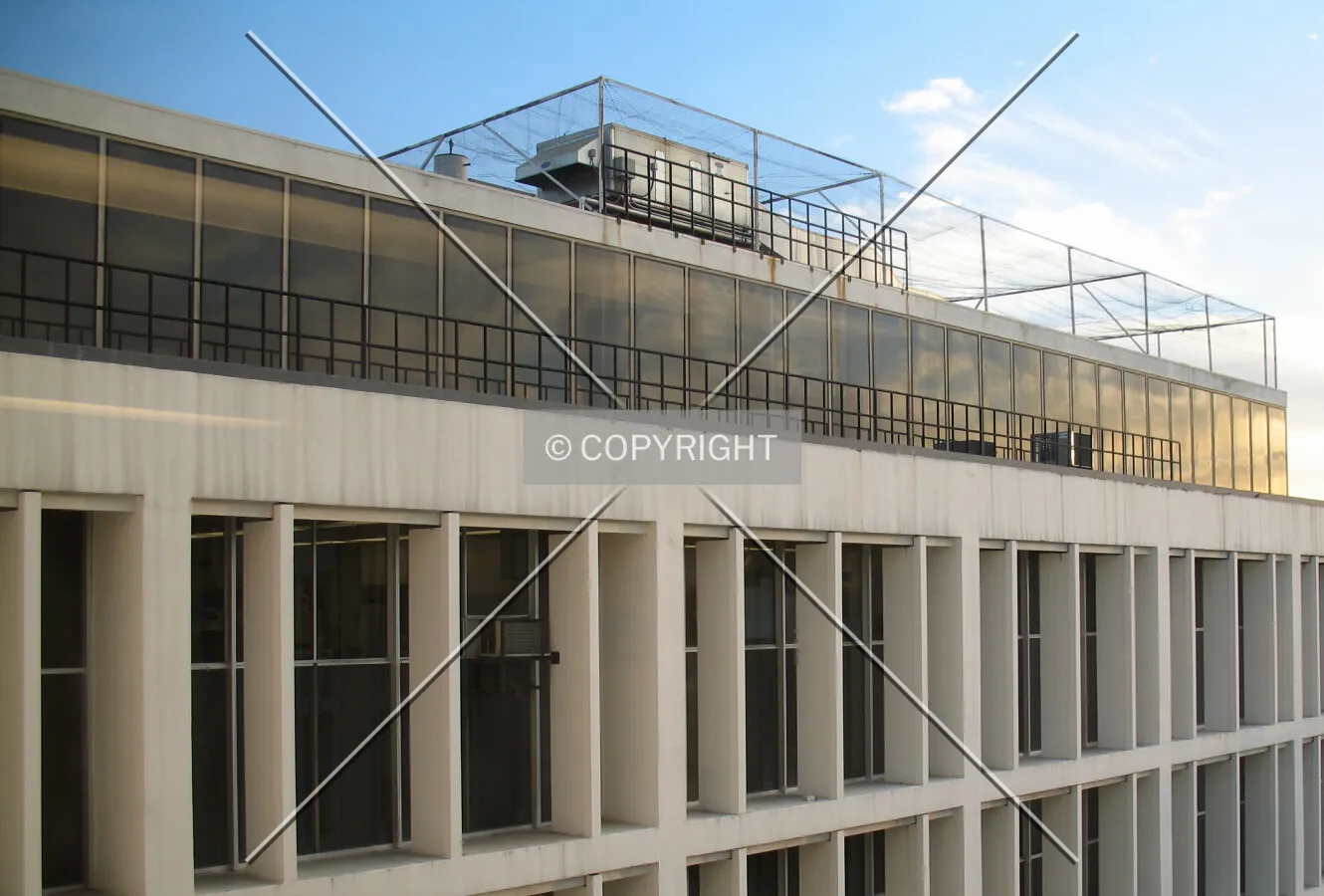 Rooftop, enclosed structure designated as an unofficial "7th floor"