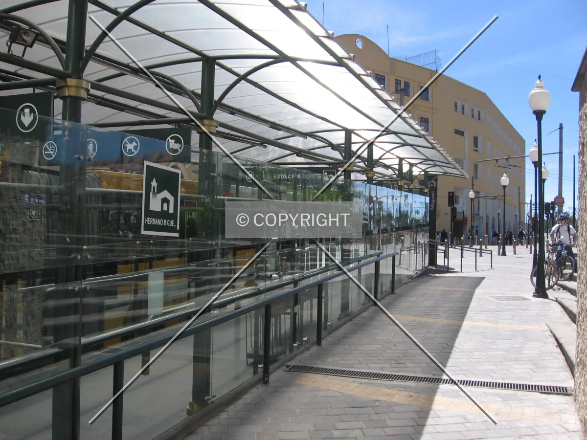 Backside of a Trolebus stop