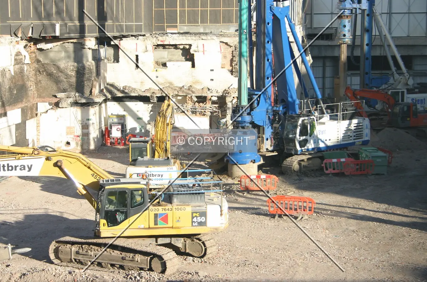 Elevated view east over the site