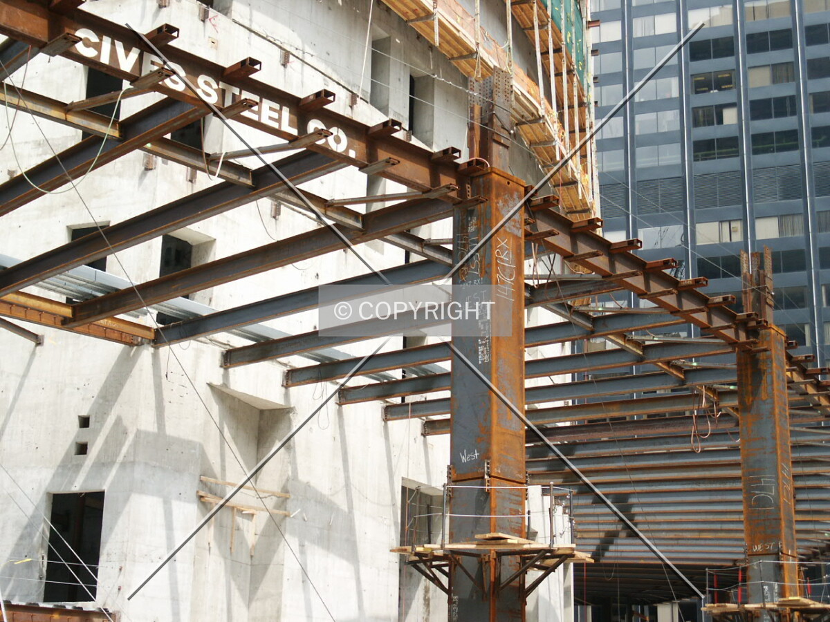 First set of floor beams