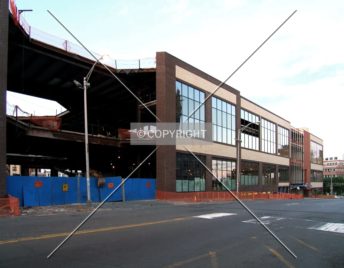 View from the southwest on Ward Street past the atrium