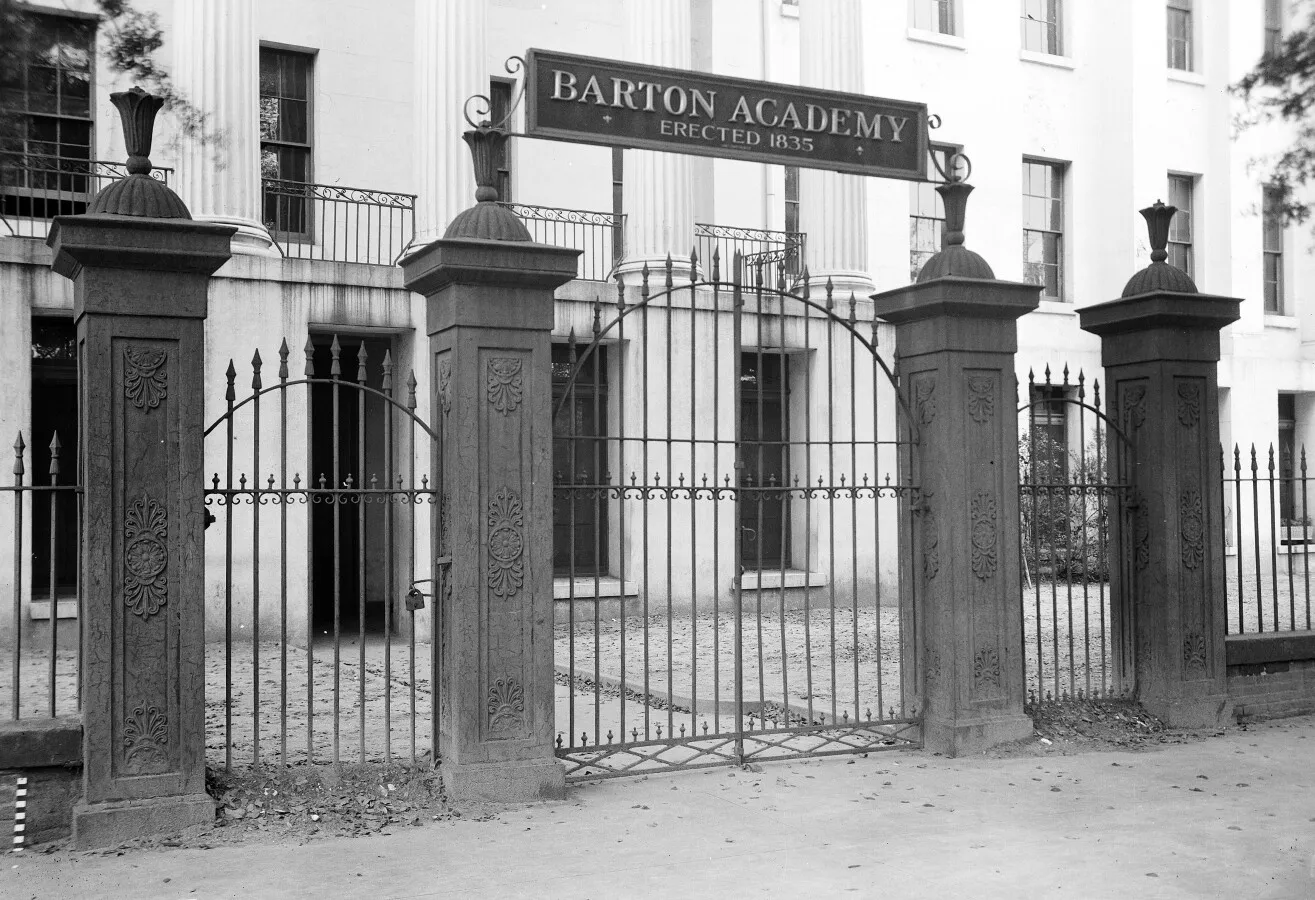 Vintage view of wrought iron gates