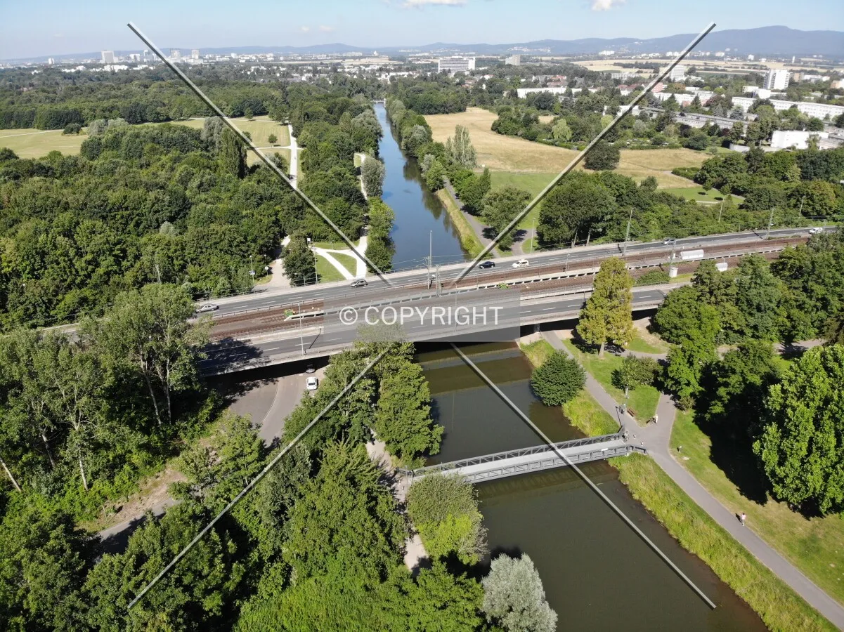 Aerial view over Frankfurt-Praunheim