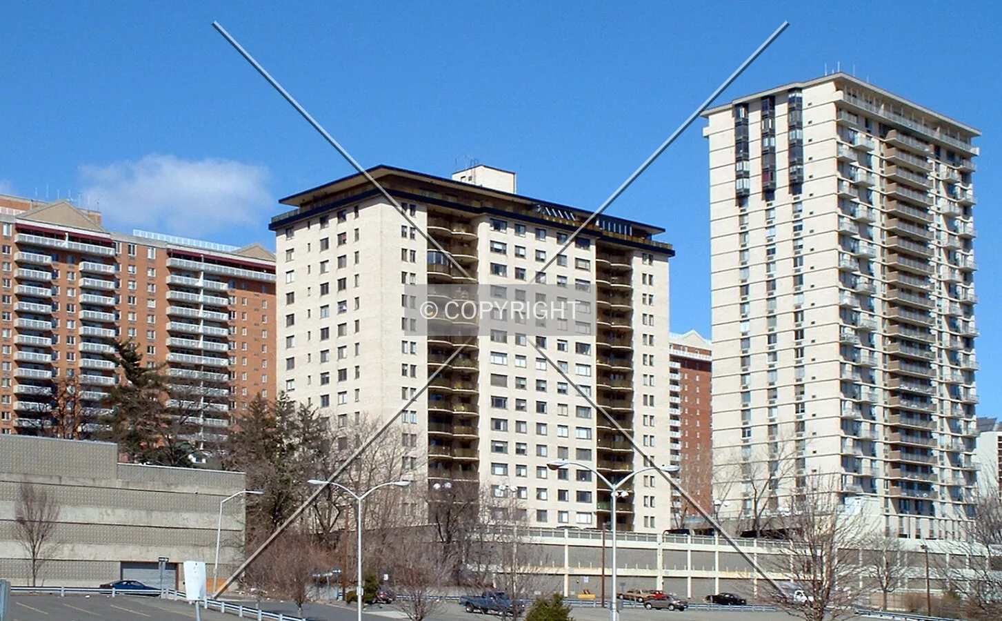 View north toward Overlook and Prospect Avenues