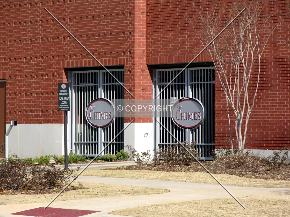 Car park entrance and signage