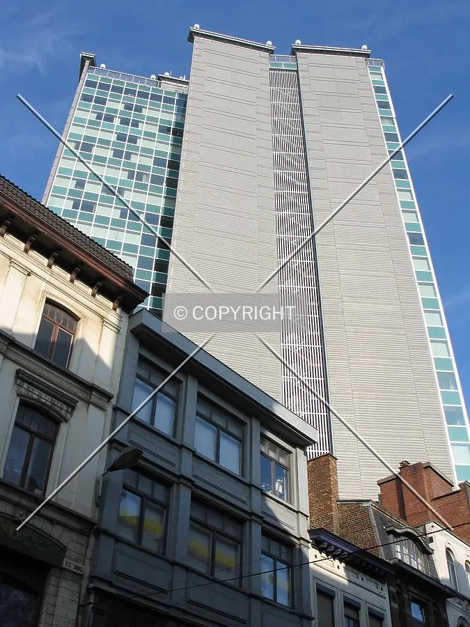 Looking up from Rue de Marchienne