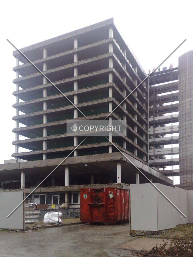 The tower during its demolition phase
