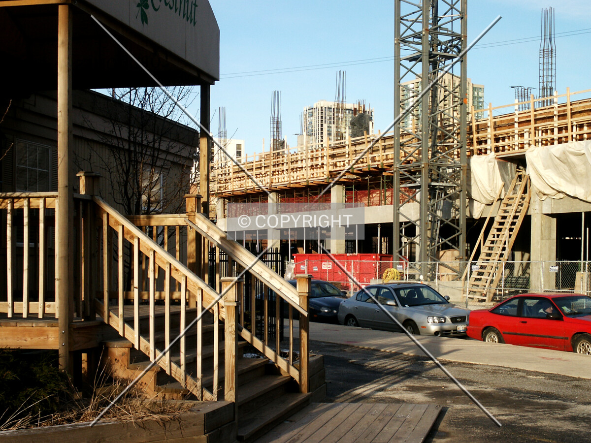 Looking past the sales center entrance