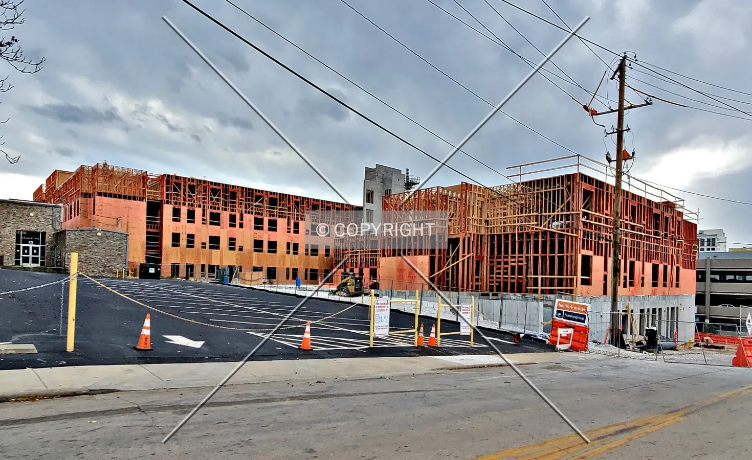Northeast view during construction; October 3, 2020