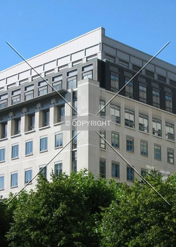 Detailed view of the facade treatment from Mackenzie Walk
