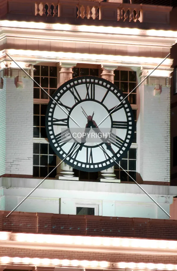 Close-up of the clock