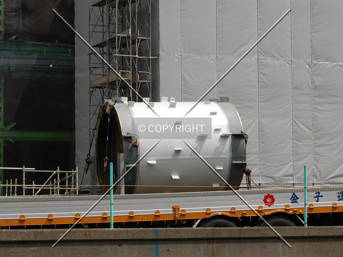 Steel section awaits unloading