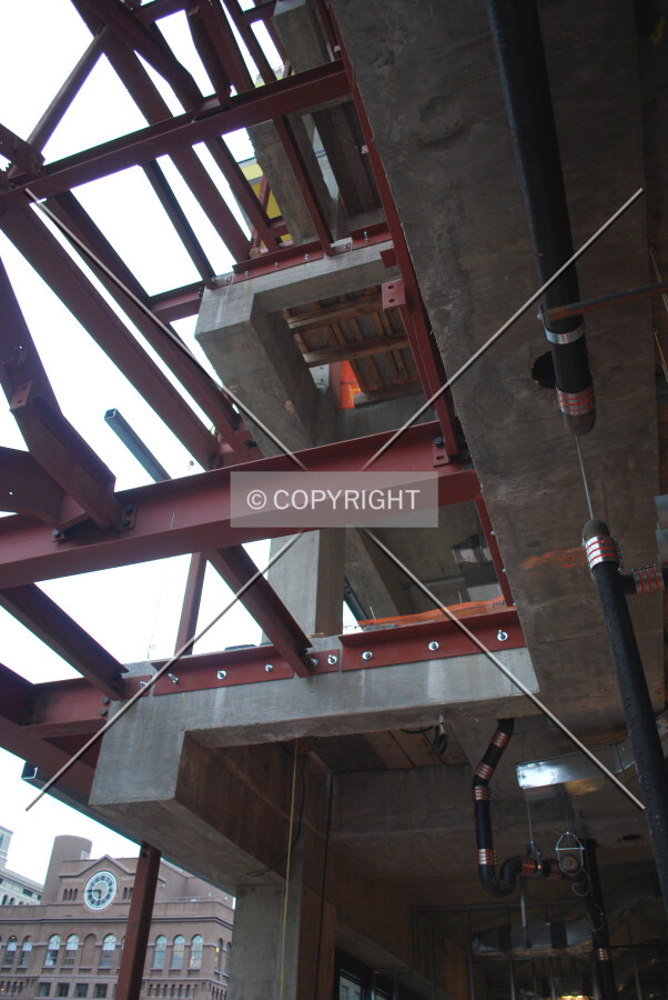 View of the framing for the emergency staircase