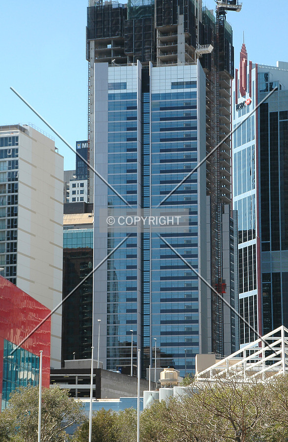 View from the west with Lumiere under construction at rear
