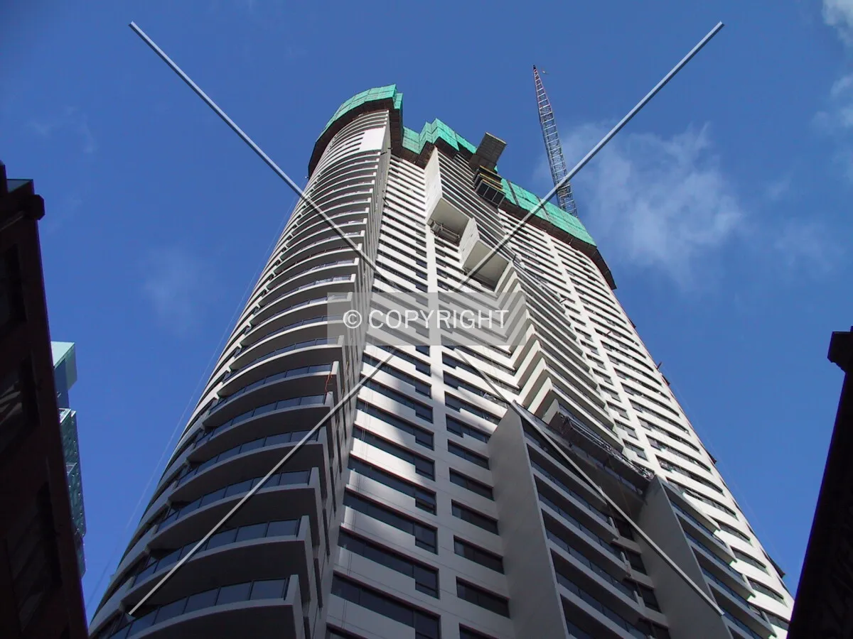 Looking up the northeast corner