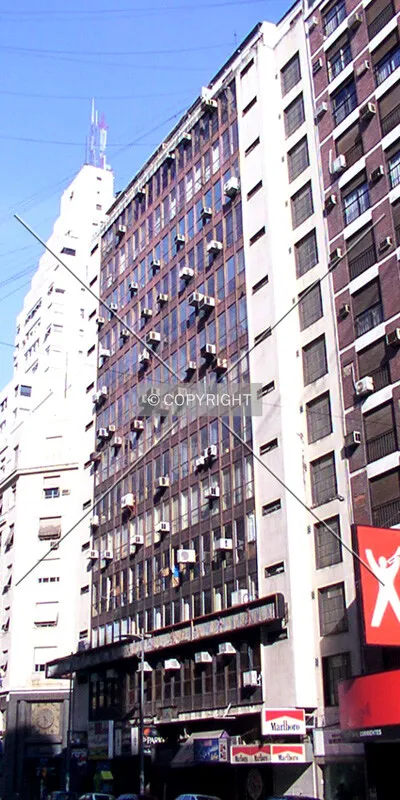 North façade viewed from the west with Edificion Safico in the background