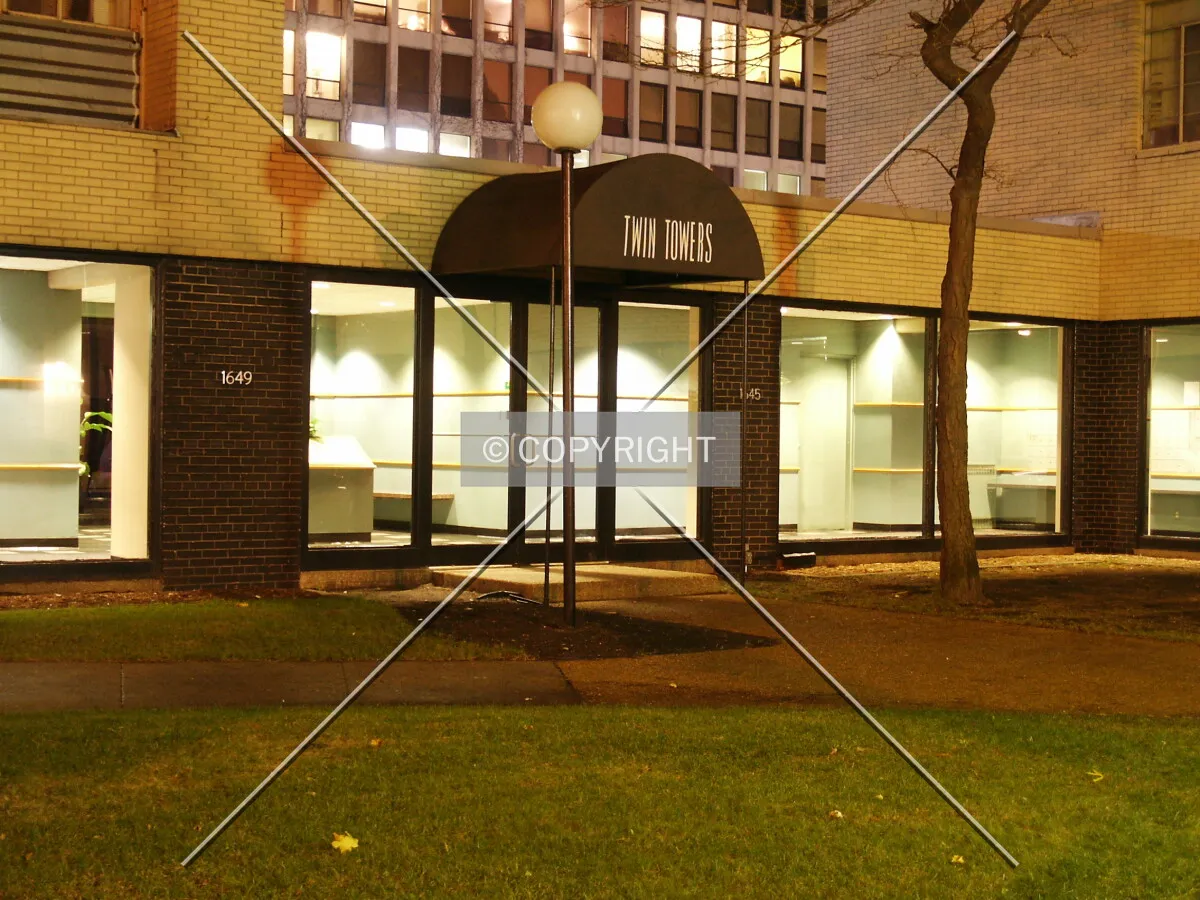 Entrance at night