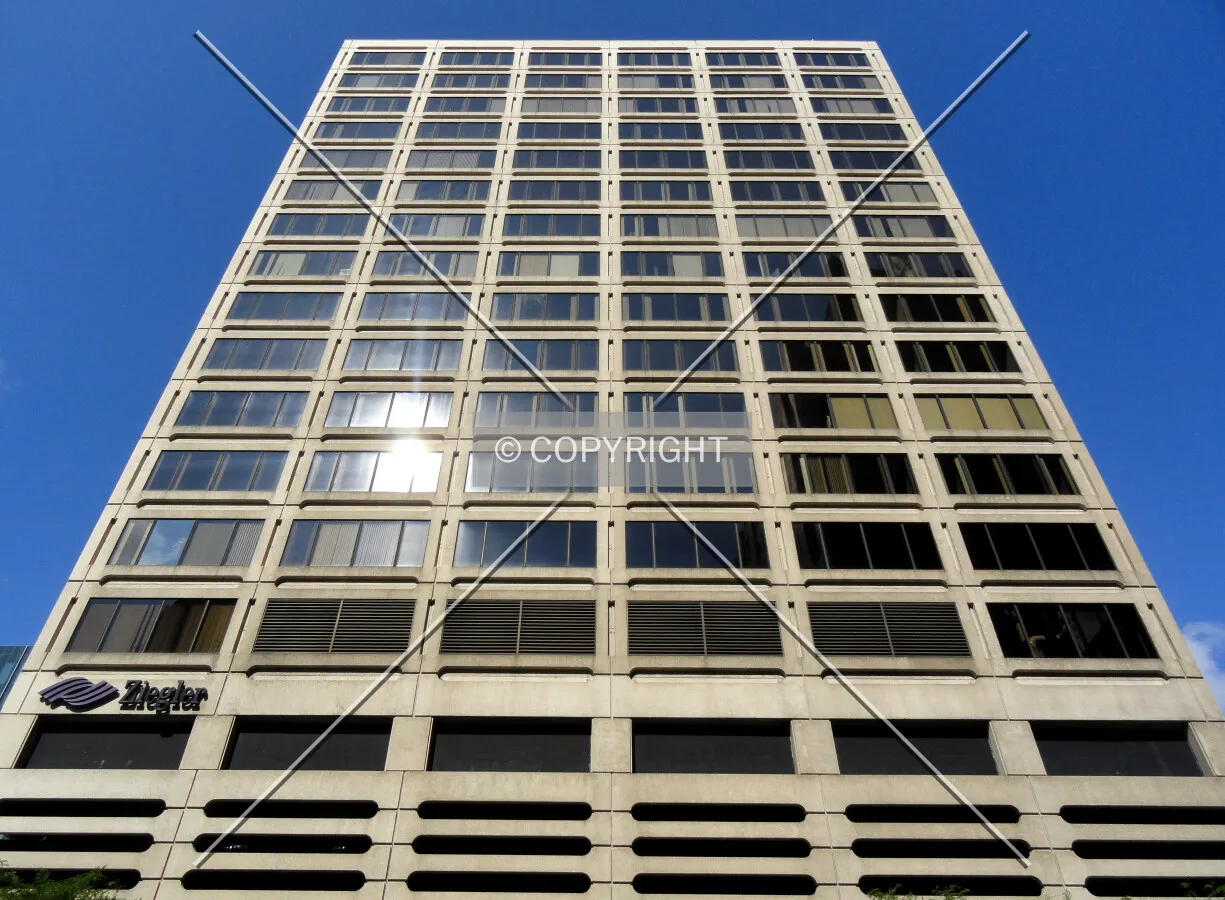 Looking up from North Broadway Street