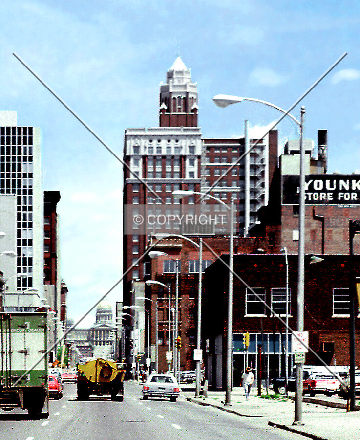 View from the west along Locust Street