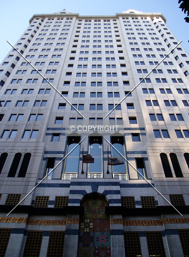 Looking up from the southeast on West 7th Street