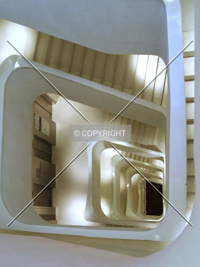Looking down into the stairwell