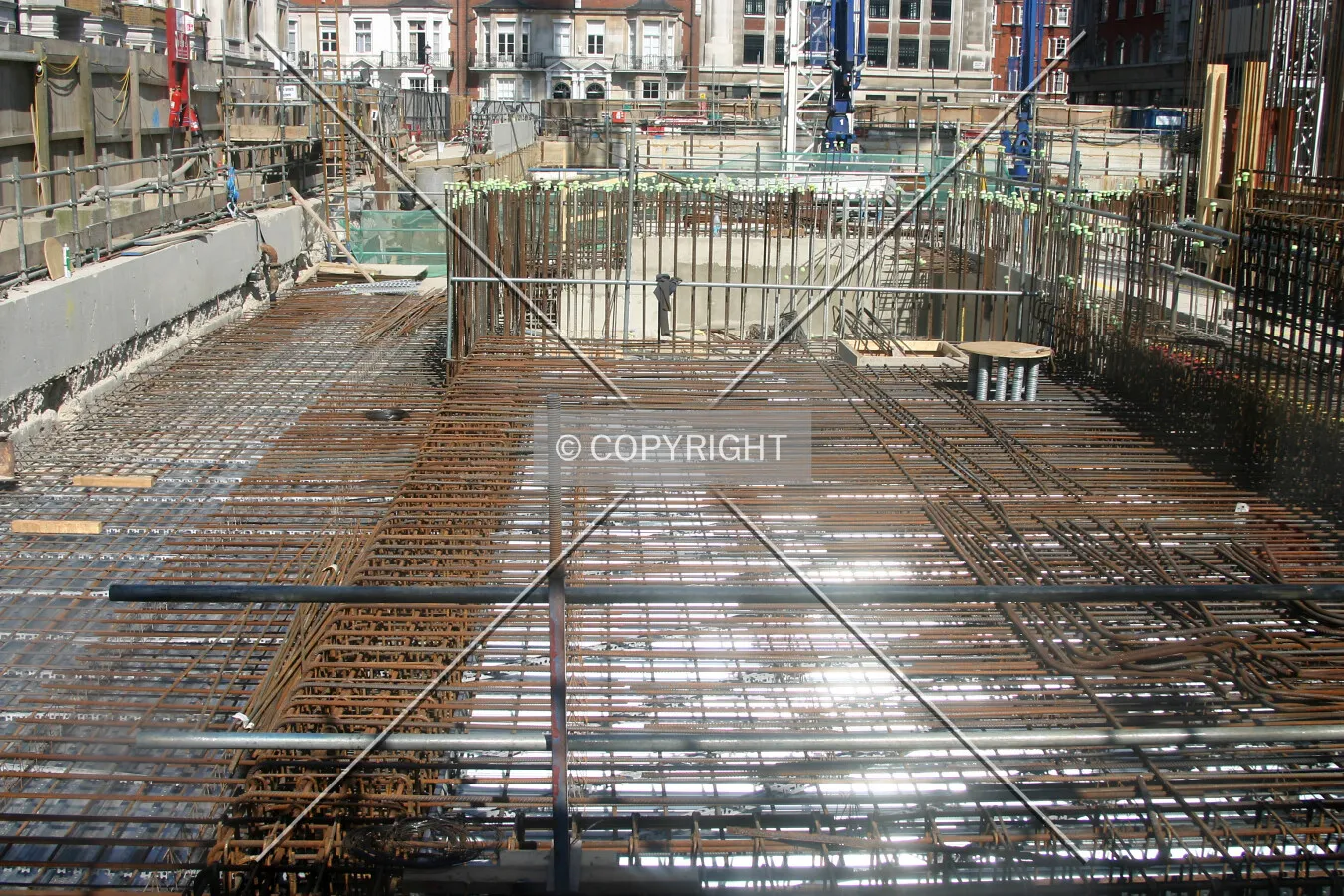 View east into the site from Portland Place