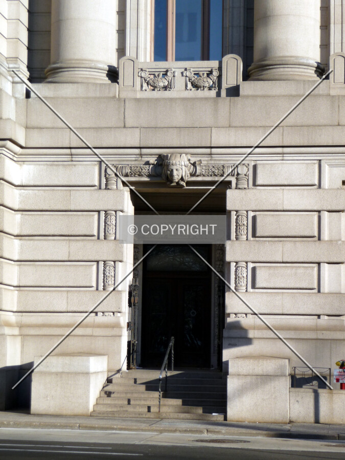 Entry on west facade