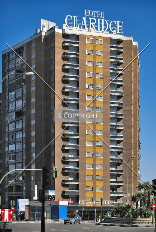 As seen from across Conde de Casal Square