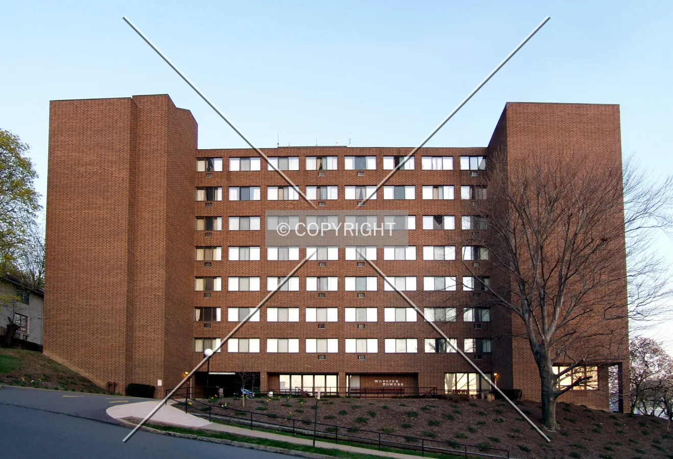 View from the northwest on Webster Avenue