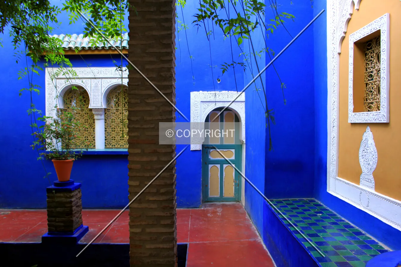 North side of the visitors' center at the Majorelle Gardens
