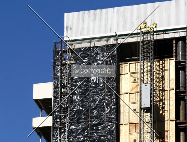 Detail of the upper floors on the southwest corner