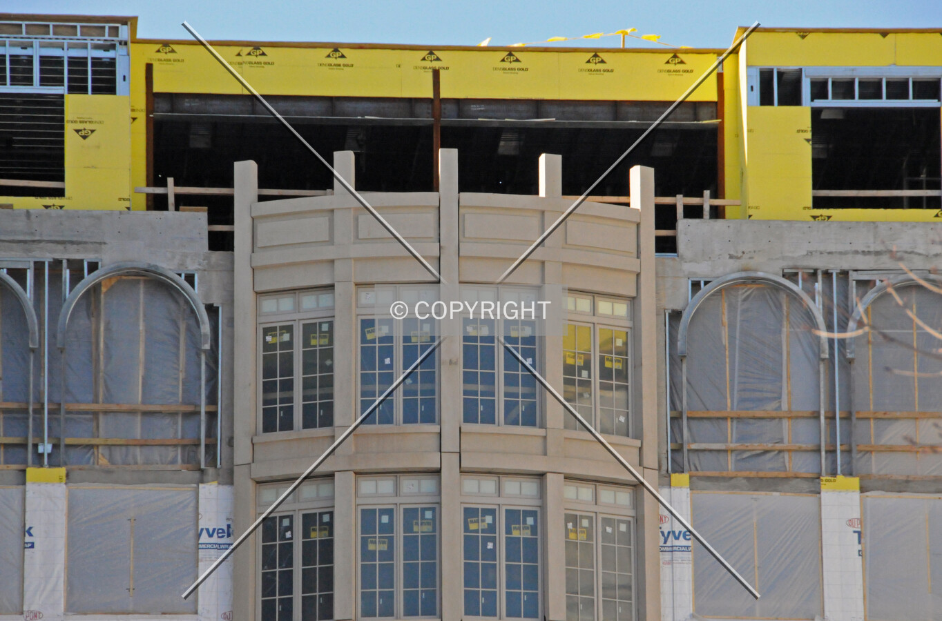 Upper floors facing east into the rear light court
