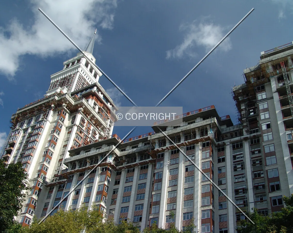 Looking up from Chapayevsky Lane