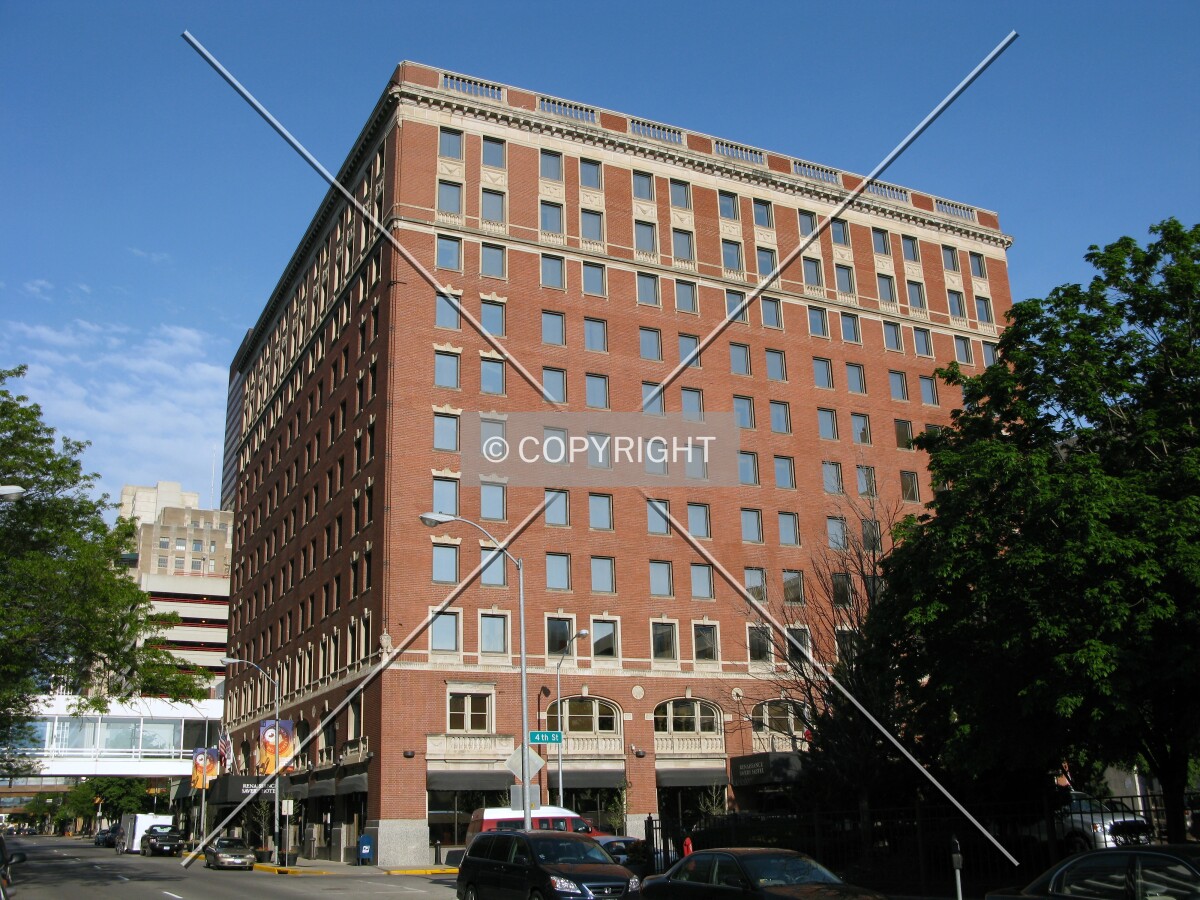 View to the northwest across Locust Street