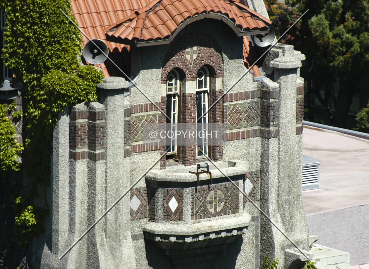 West side of the top of the tower
