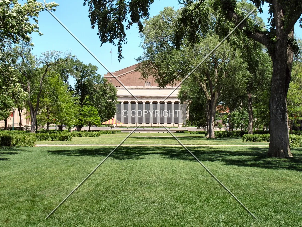 View to the north along the length of Northrop Mall
