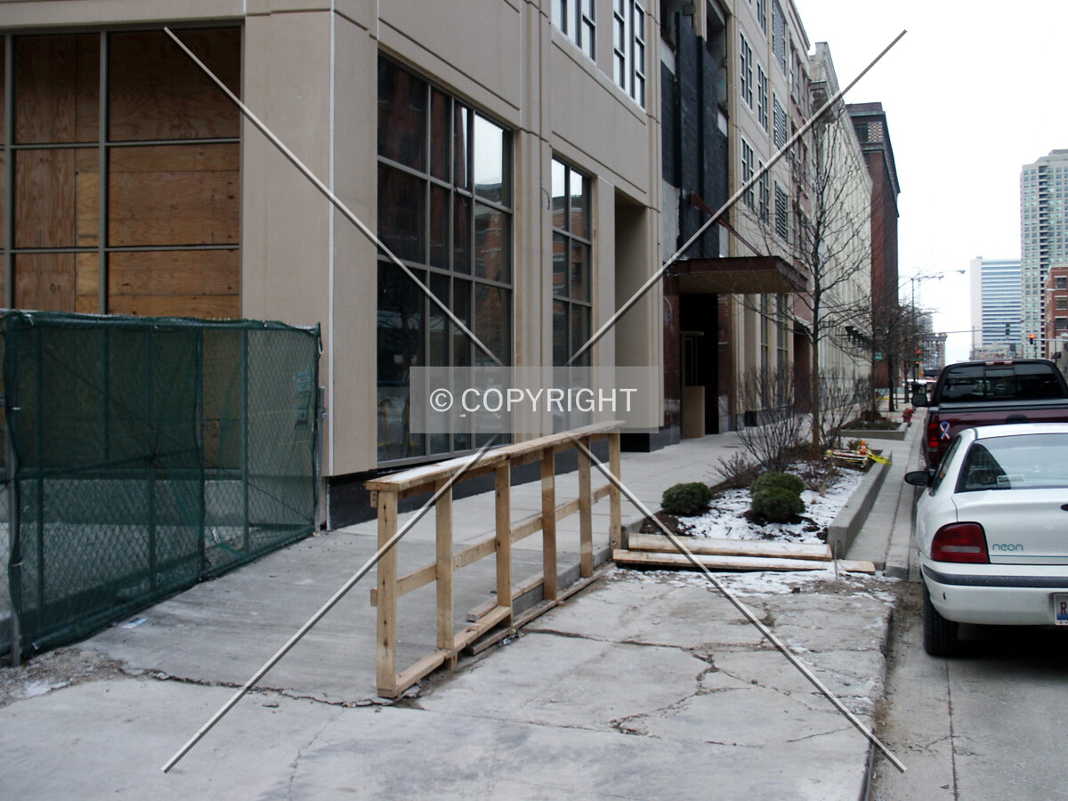 Sidewalk on the Jefferson Street side