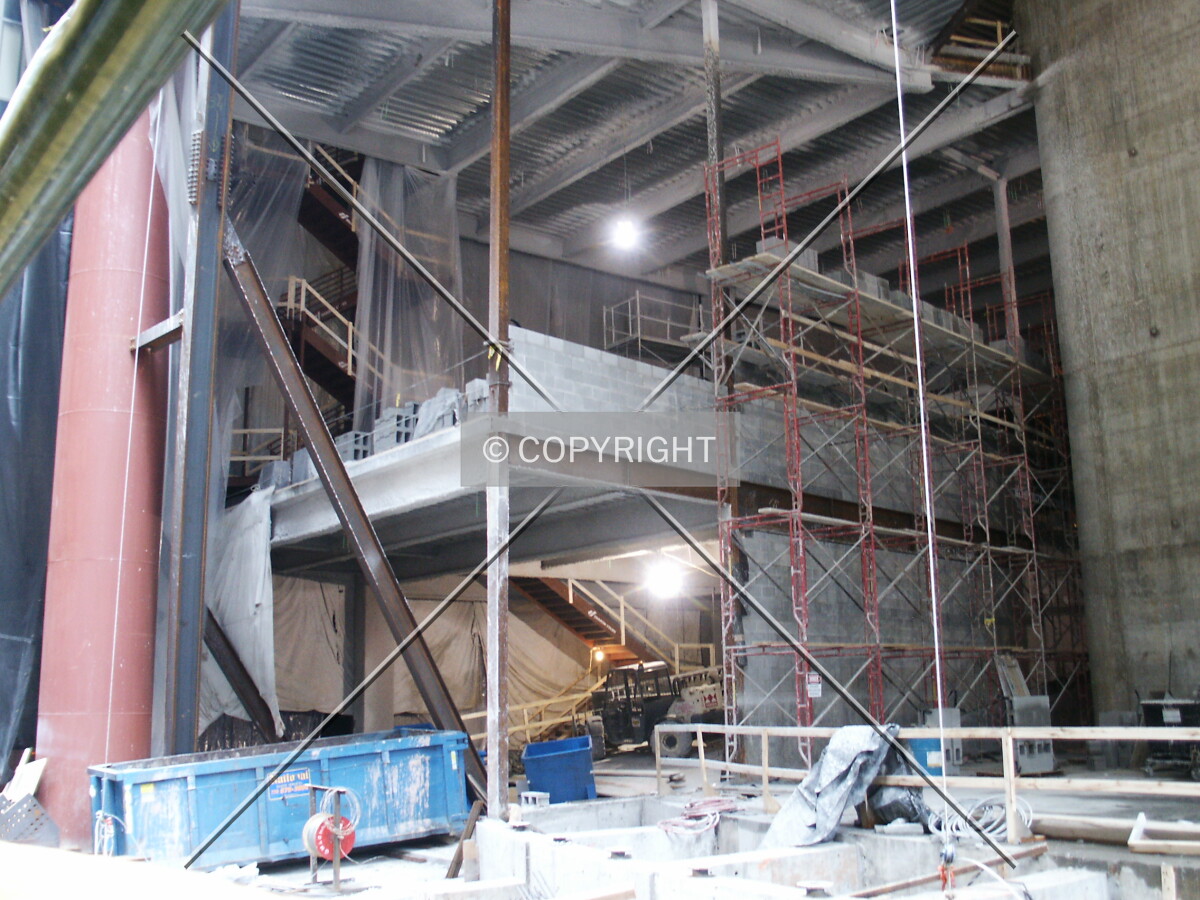 Parking entrance and mezzanine