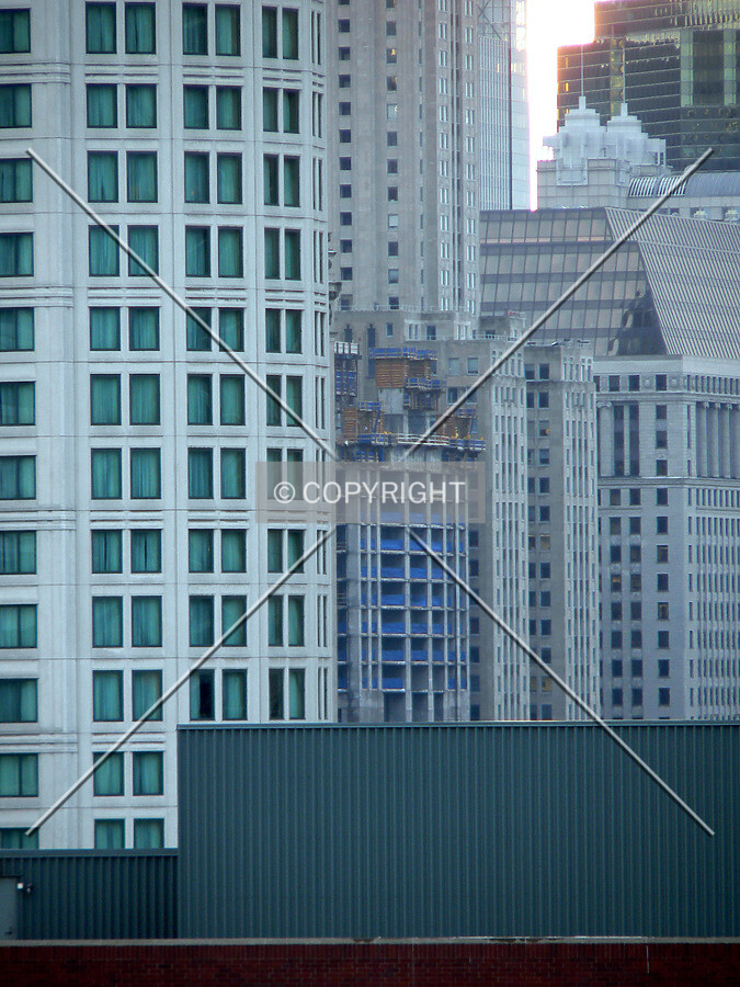 View to the southwest from the parking structure at North Pier Tower