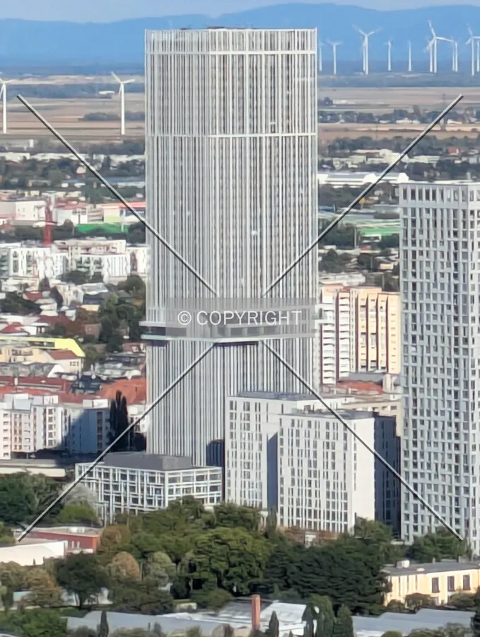 Elevated view from the west