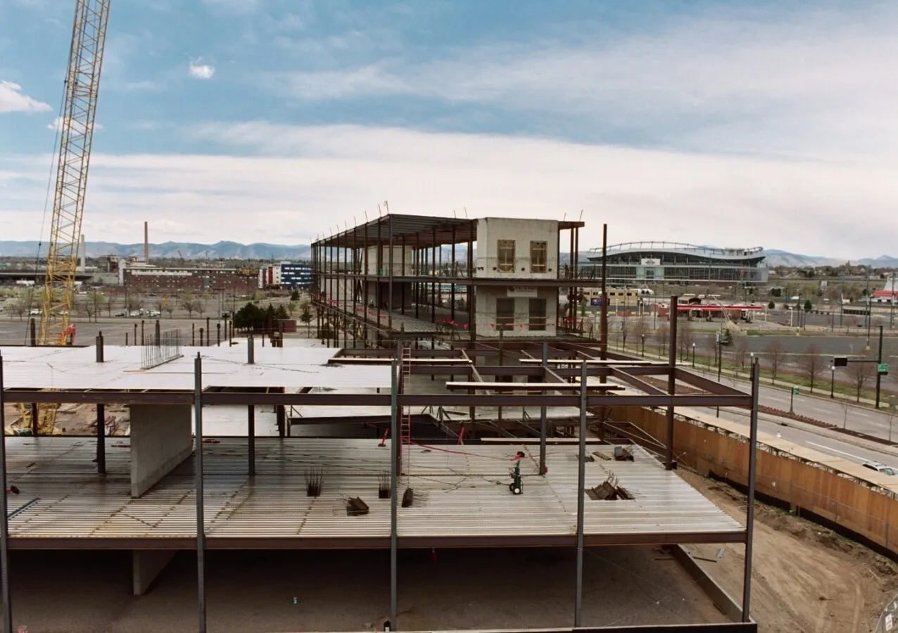 Elevated view to the southwest