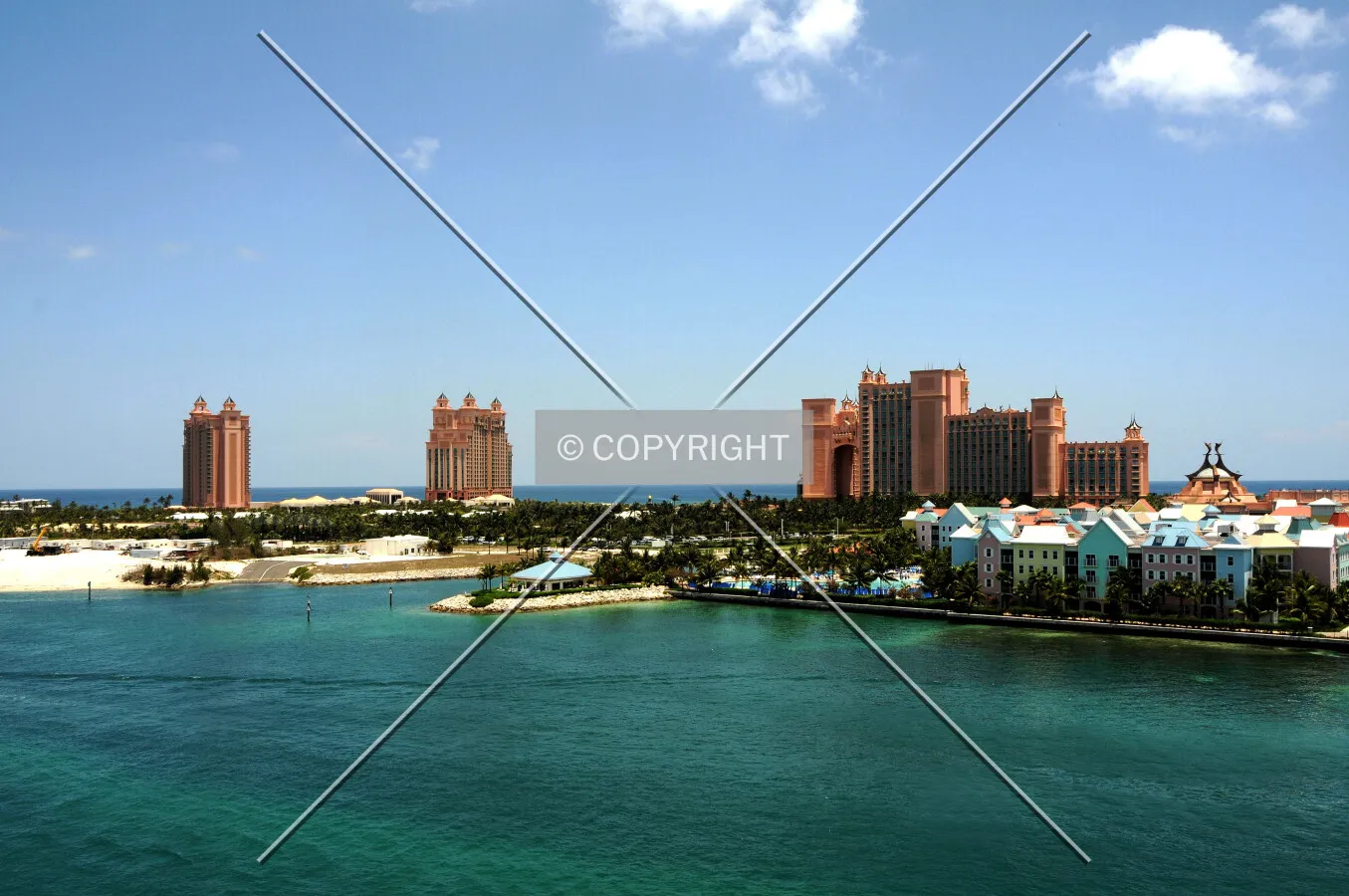 View from the southeast along bridge going to Nassau