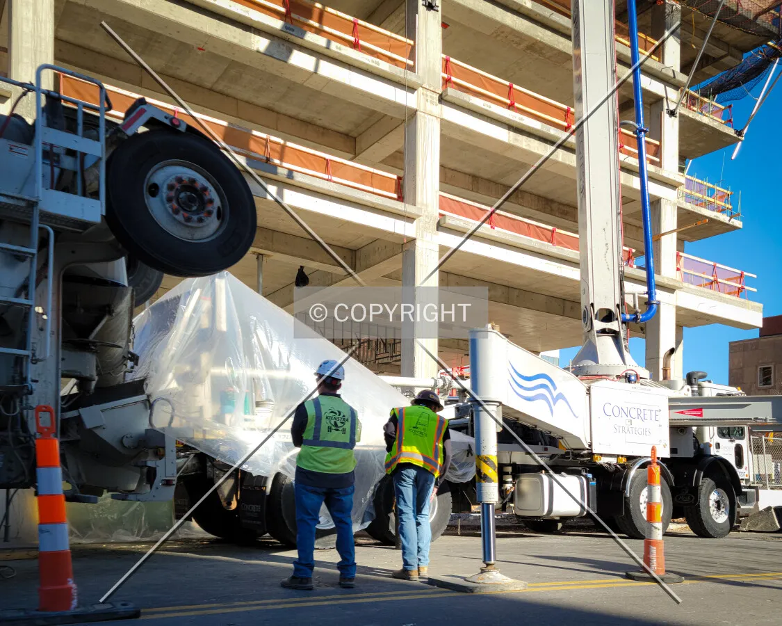 Workers during construction; December 3, 2021