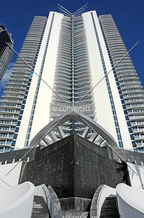Looking up from the west