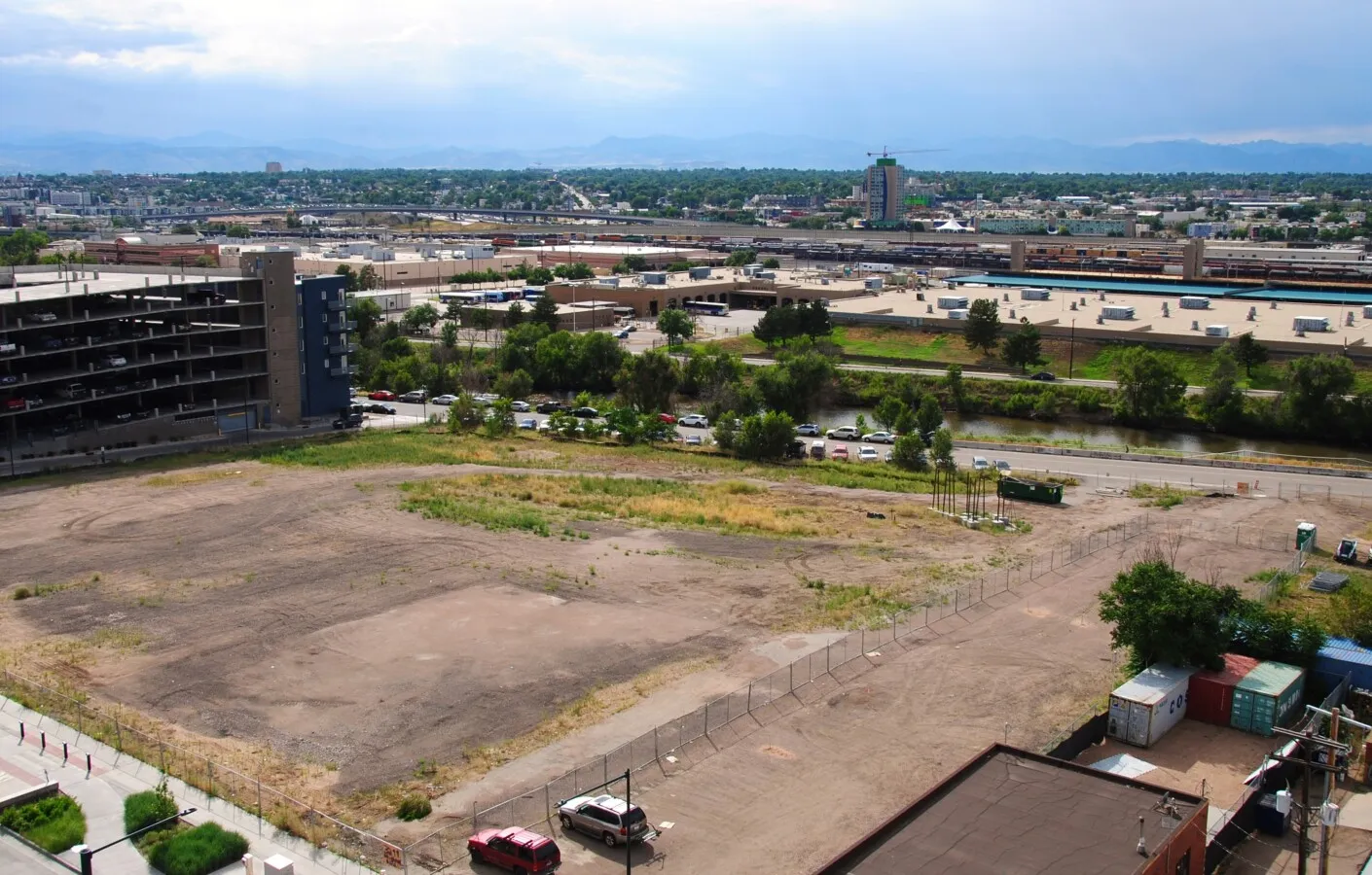 Overlooking the site before construction began