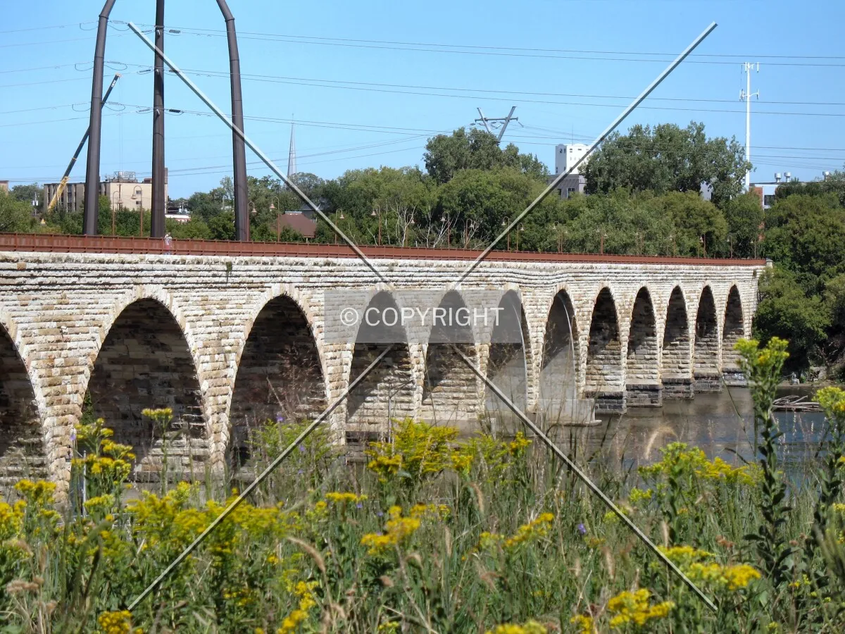 View toward the East Bank along the south side of the bridge