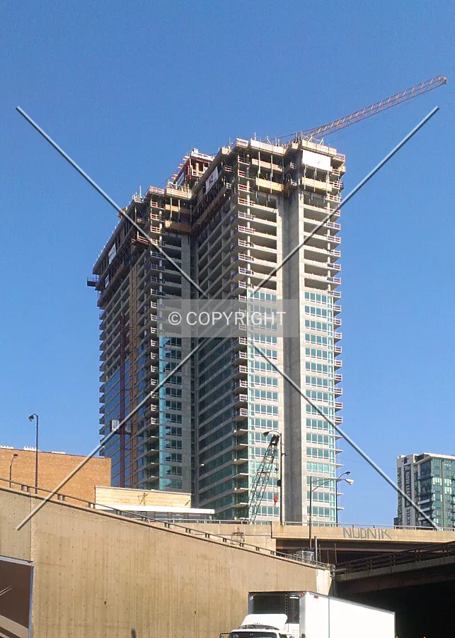 View from the northwest during construction